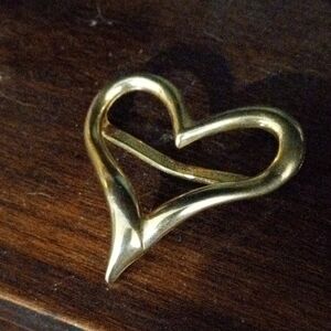 Gold Heart Brooch